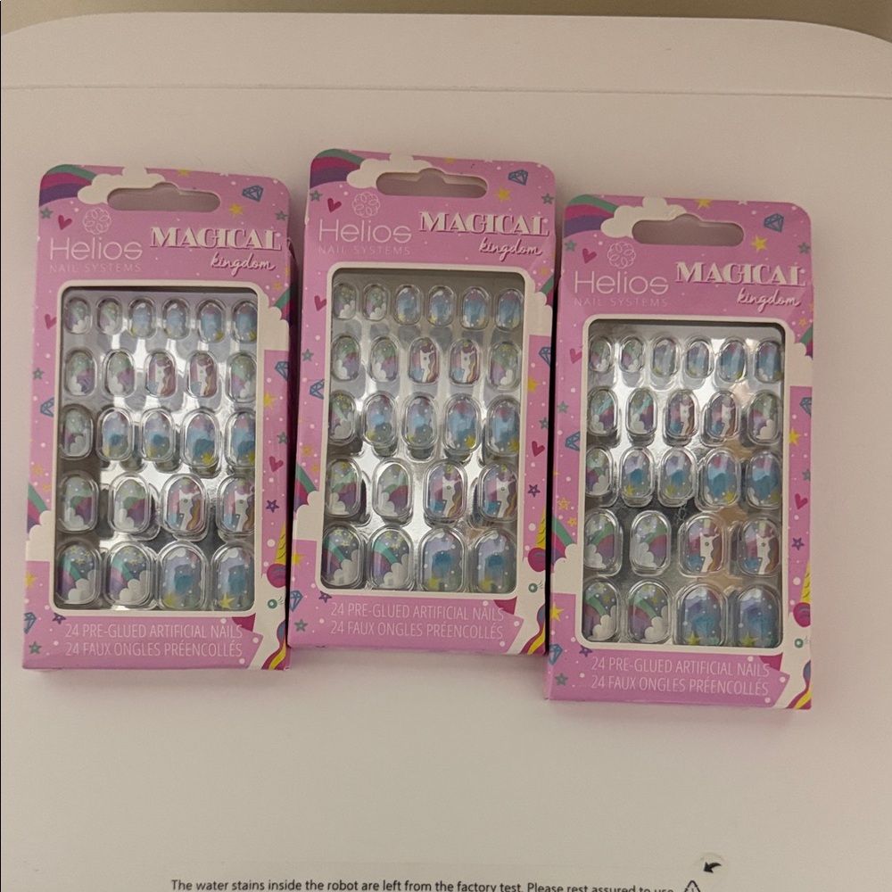 Helios Magical Kingdom Pre-Glued Artificial Nails - Pastel Rainbow 3 pack $10